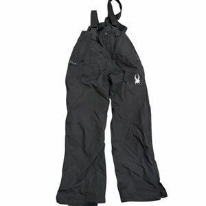 Spyder Kids Unisex Black Ski Bib Snow Pants Size 18 Insulated Waterproof